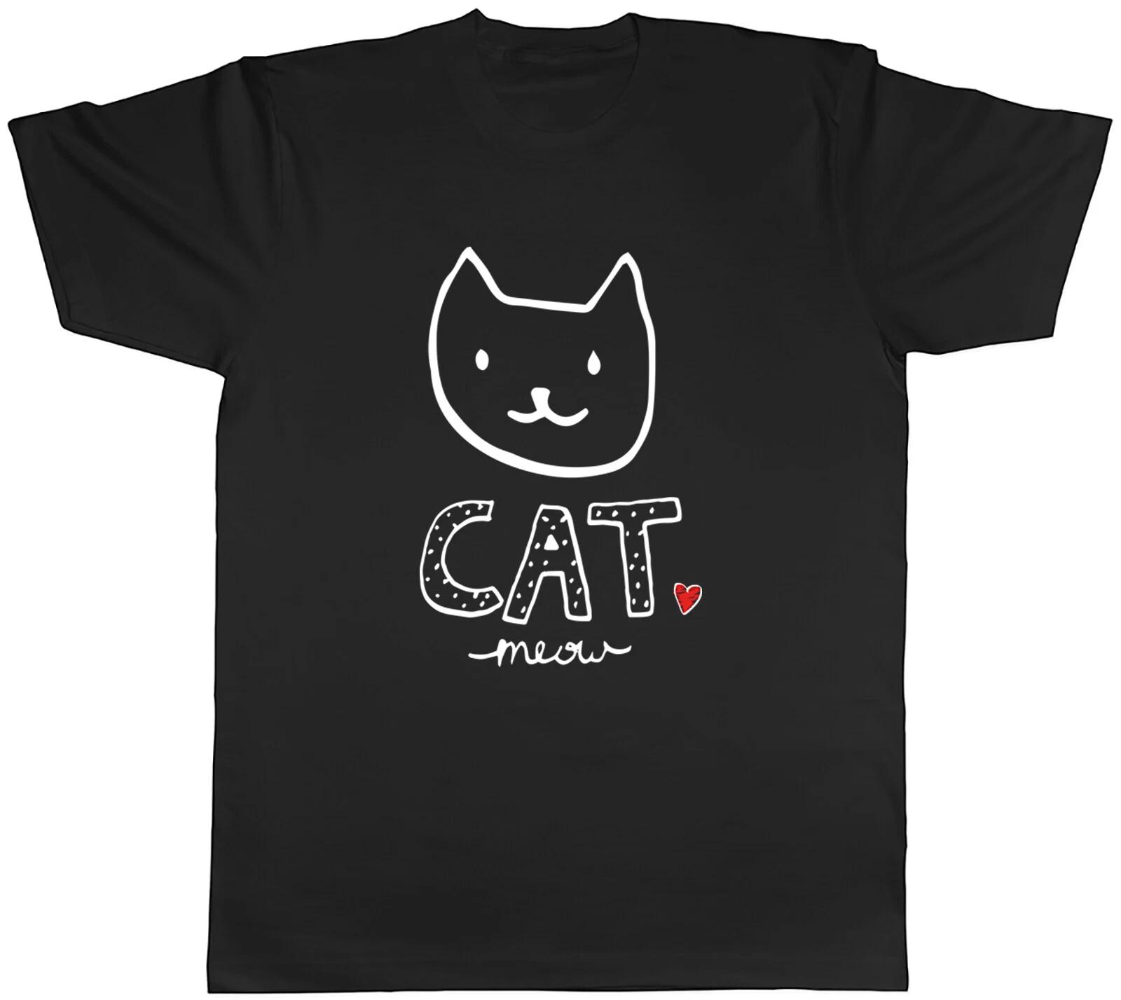 Cat Meow Mens T-Shirt Pet Kitten Cat Lover Unisex Tee Gift XXXL