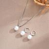 Dainty Pearls Pendant Necklace And Matching Earrings Set Handmade Accessories Gift For Bridal Party Or Anniversary