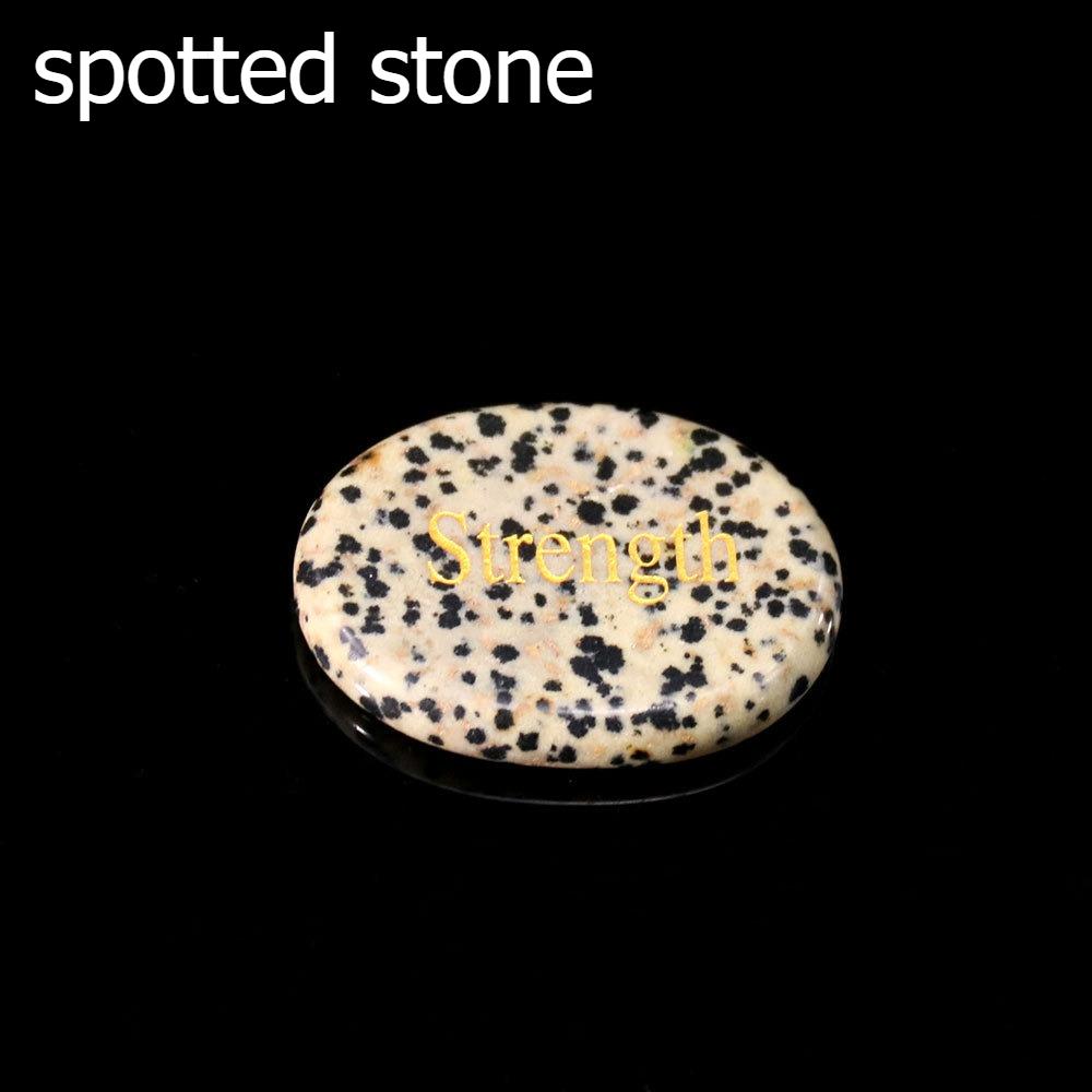 Natural crystal stone, thumb decompression, mixed color, engraving, palm, power stone, oval shape, mixed color crystal piece