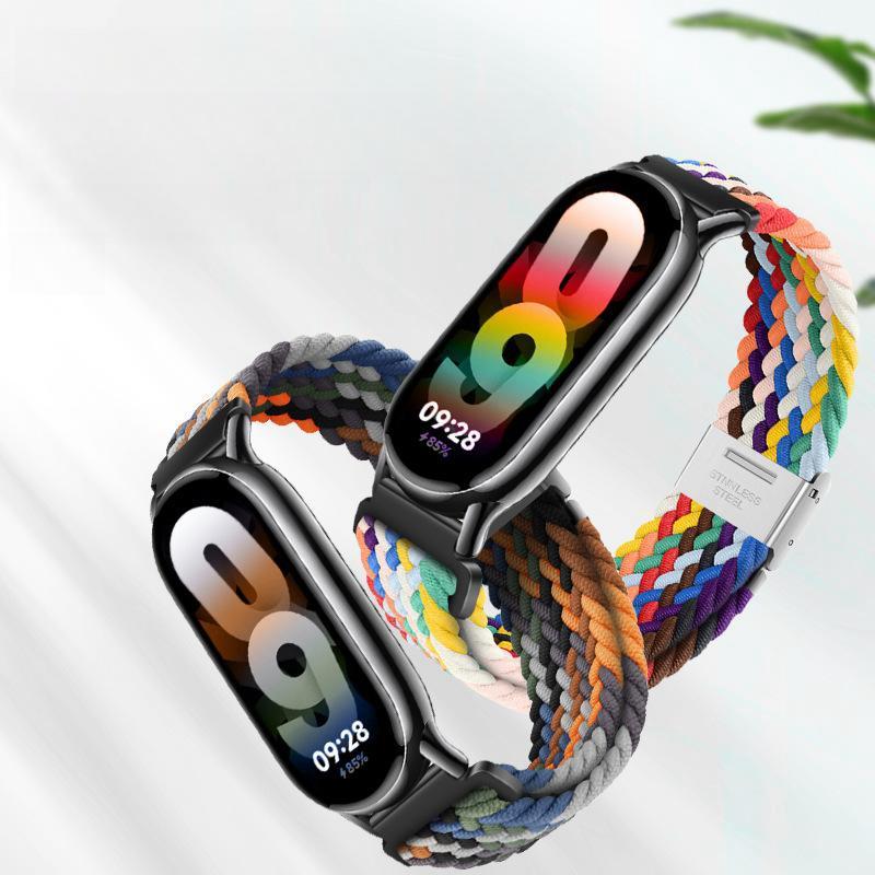 Nylon-Geflechtband für Xiaomi Smart Band 8 9 Ersatz-Armbandarmband Gürtel Xiomi Band8 Metallschnalle Handgelenkbänder