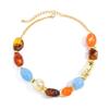 SHIXIN Bohemian Summer New Colored Resin Beaded Beaded Chokers Necklaces Women Vintage Elegant Adjustable Clavicle Chain Jewelry