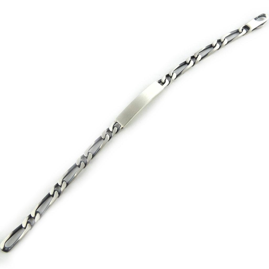 Altesse [L1732] - Aged Silver 'Identity' Bracelet 20 Cm 7 Mm