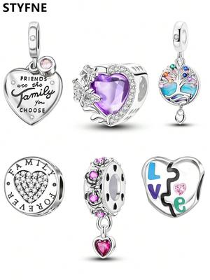 Copper Plated Original Charms Valentine'S Day Love Beads Fit Bracelet Women'S Jewelry Gift