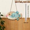 Wooden Fish Hanging Sign Vintage Nautical Coastal Wall Art Rustic Clownfish