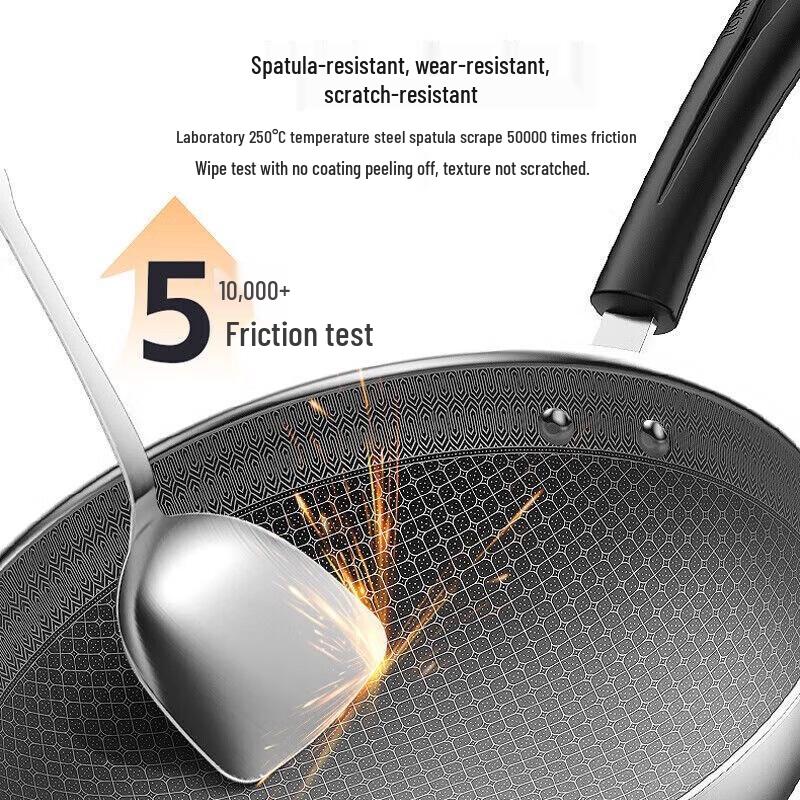 Kangbahe 32cm Honeycomb Non-stick Wok Set with Spatula