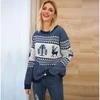 Christmas Sweater Women Christmas Deer Warm Knitted Long Sleeve Sweater Jumper Top Winter Autumn Pullovers