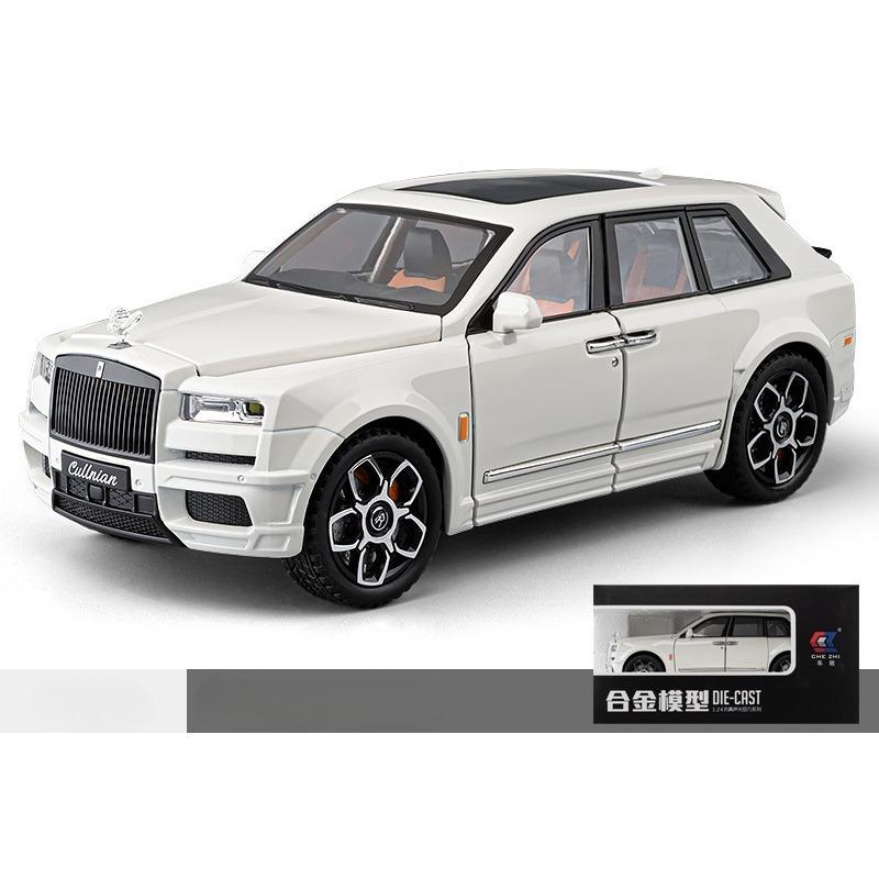 Diecast Metal Toy Car 1/20 for Rolls-Royce Cullinan SUV Off-Road Alloy Model Car Simulation Sound Light Toy for Kids