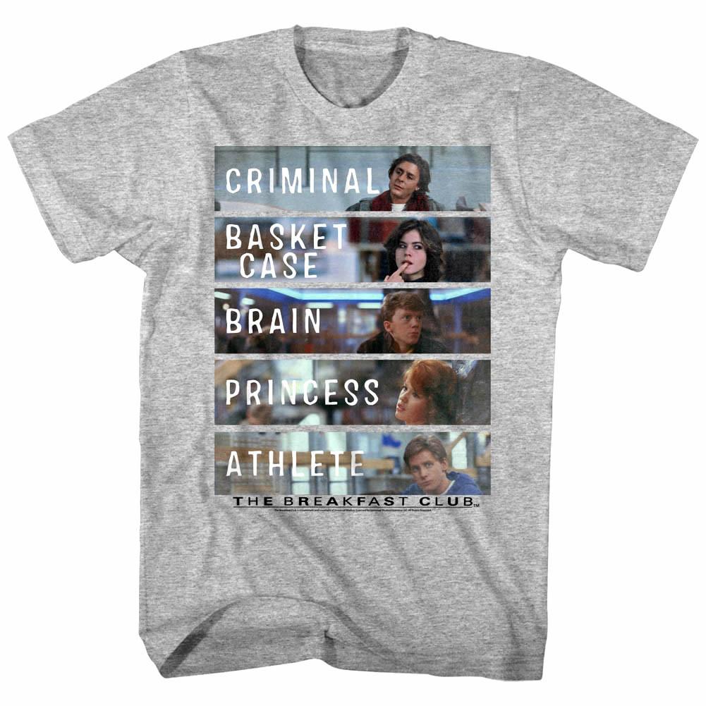 Breakfast Club Movie Characters Mens T Shirt Criminal Basket Case Brain Princess XXXL
