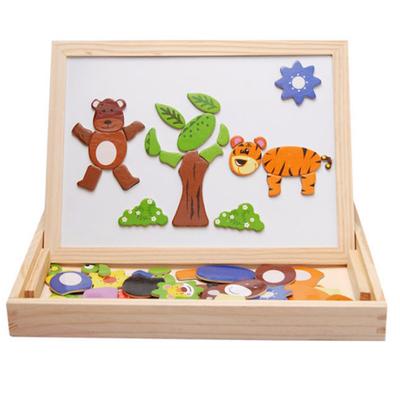 Tier Multifunktionale Zeichnung Schreibtafel Magnetische Puzzle Doppel Staffelei Spielzeug