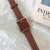 Einfache Retro-Design Uhren für Damen Lederarmbanduhr Damenmode Quadratische Damen Quarzuhr Damenuhren Reloj De Mujer