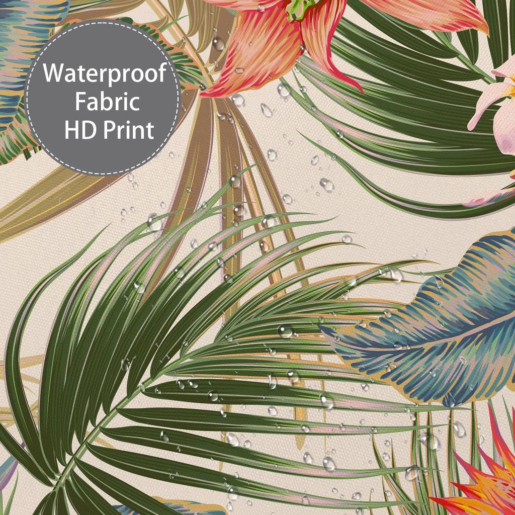 Tropical Shower Curtain Colored Leaves Flower Palm Leaf Hawaiian Plant Bathroom Curtain Tarpaulin Shower Curtain With Hook