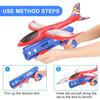 Airplane Launcher Toys, 2 Pcs Foam Catapult Glider Plane with Launcher Airplane Toy, Hand Throw Flying Bubble Airplane Toys for Kids 6-12 Years Old