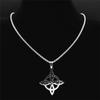 Stainless Steel Celtic Knot Witch Necklace for Men Women Wicca Jewelry Witchcraft Nudo de Bruja N4273