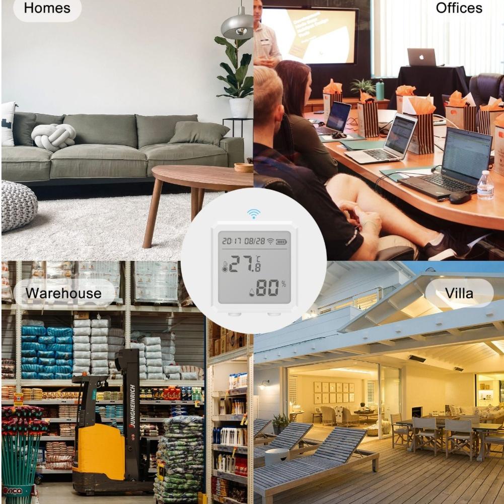 Smart For Zigbee Temperature and Humidity Sensor for Indoor Use Remote Control Monitoring for Air Quality Management