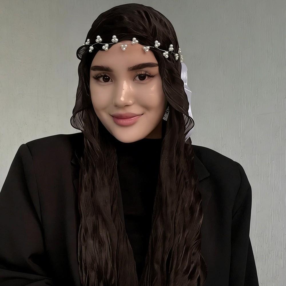 Fashion Solid Color Silk Scarf Shining Chiffon Chiffon Hijab Veil Soft Long Sunscreen Headscarf Outdoor
