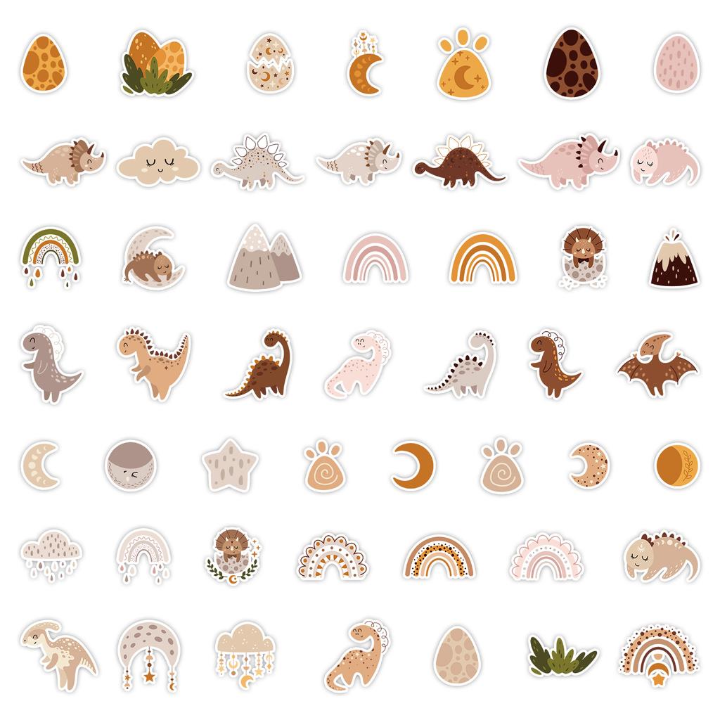 50 Bohemian Dinosaur Graffiti Stickers Luggage Car Laptop Skateboard Waterproof Decorative Stickers