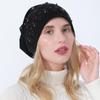 Neue frauen doppelschicht heißer diamant perlen pullover kappe herbst und winter mode alle-spiel warme mütze