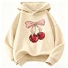 Felpa Y2K con Ciliegie e Fiocco per Bambini Felpa Carina Stampata Ragazzi Ragazze Primavera Autunno Casual Top Larghi