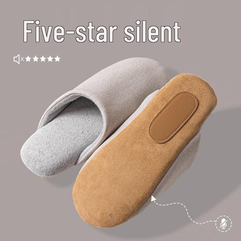 U-Tone Japanische Geräuschlose Baumwollpantoffeln mit Weicher Sohle für Damen und Herren