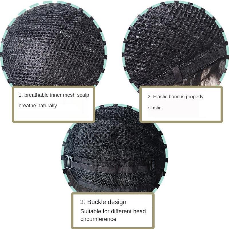 Moda europeia e americana peruca de cabelo curto feminino africano preto cabelo curto mecanismo de fibra química chapelaria