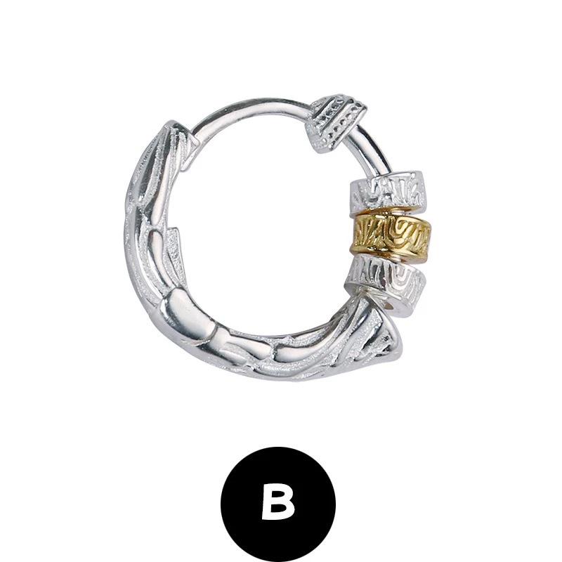 

Arabesque Design Silver-Plated Men s Punk Stud Earrings