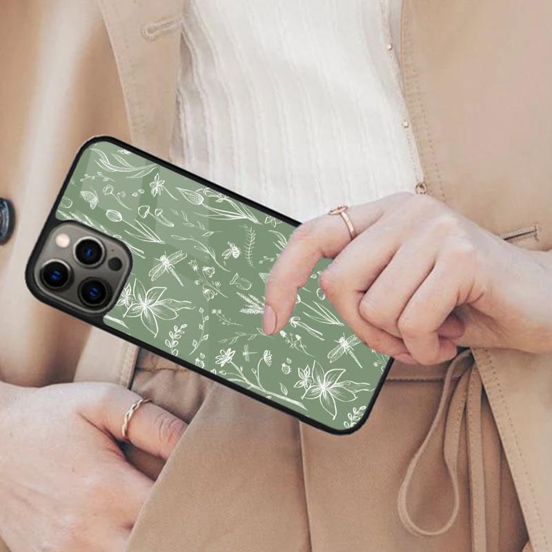Sage Green Warped Checkered Pattern Magnetic Phone Case For APPLE iPhone 17 Air 16 14 13 12 Pro Max 15 Plus MagSafe Cover