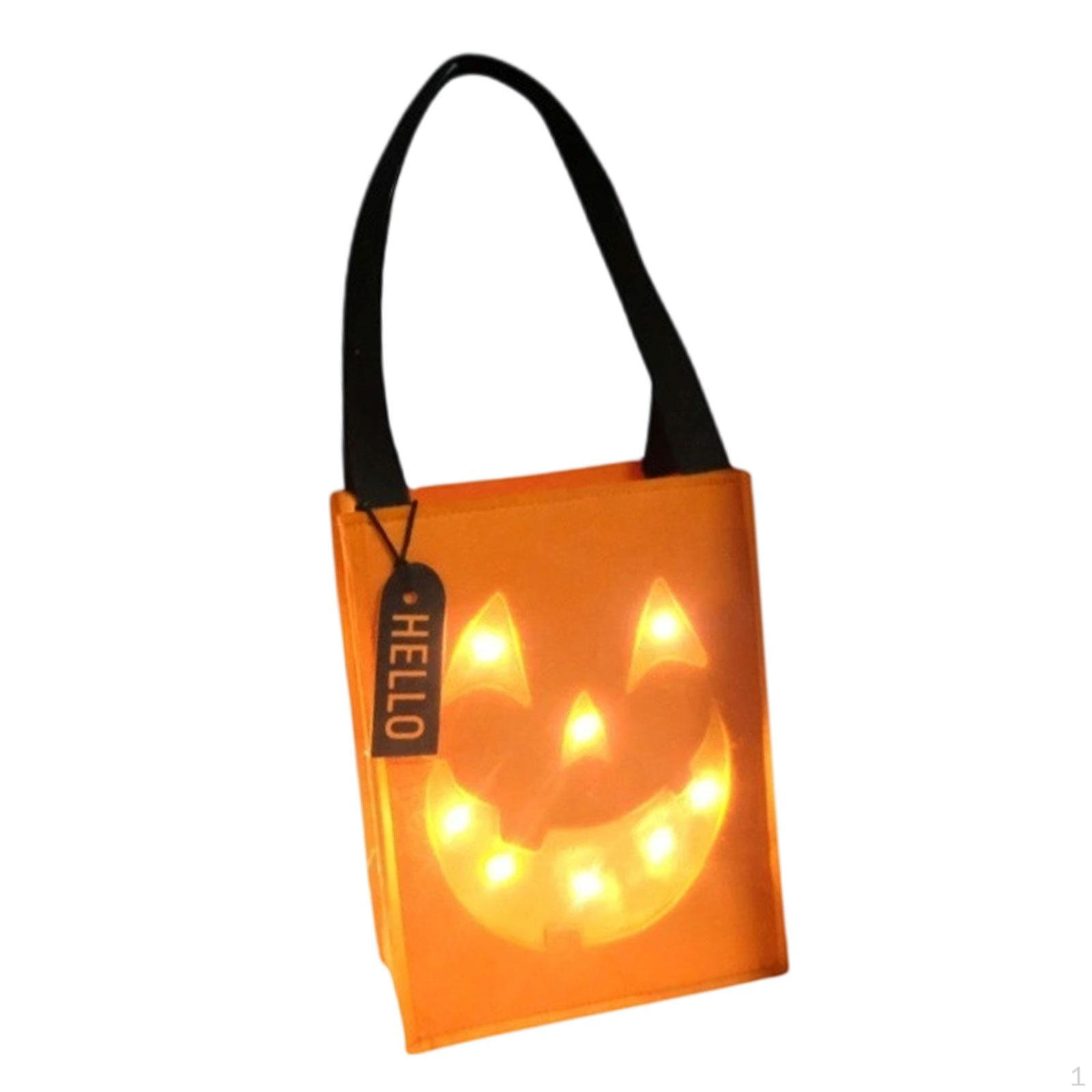 

Halloween Candy Bag Gift Tote Trick or Treat Light up for Party Cosplay