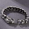 16MM 8.3" Dragon Keel Link Chain Hand Bracelet for Men Brushed Cast Metal Stainless Steel Jewelry Birthday Gifts for Boyfriend