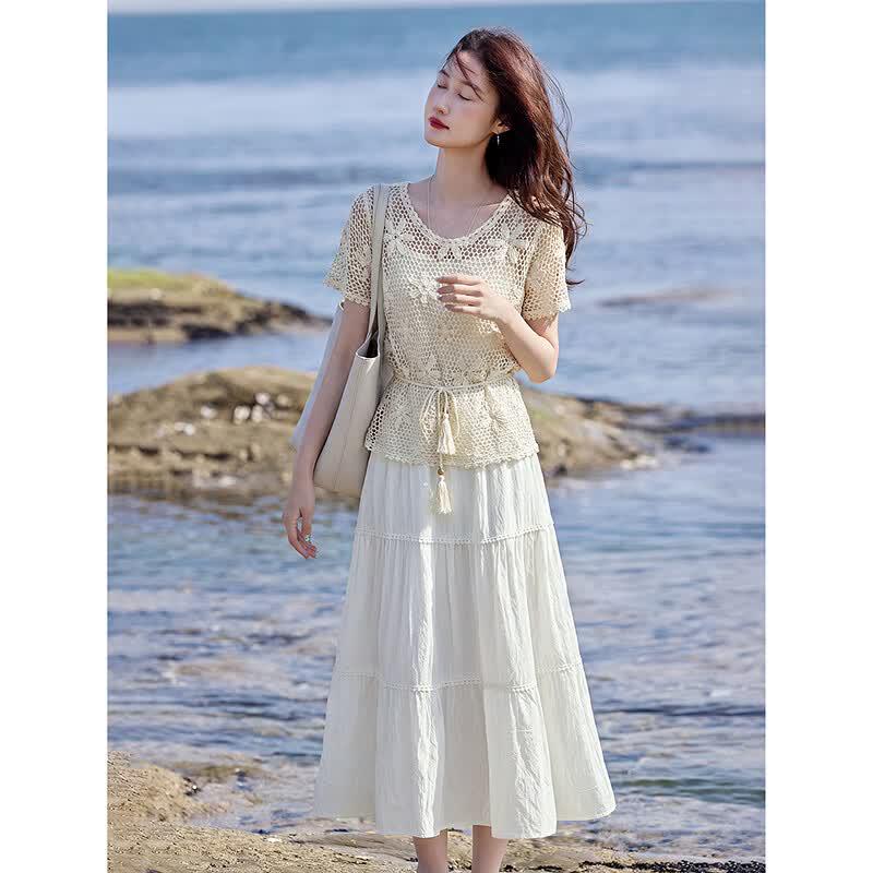 Versatile Knit Cardigan and Sling Dress Set