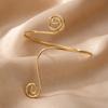 Creative Geometric Line Spiral Heart Arm Cuff Bracelets for Women Water Drop Stone Pendant Open Armlet Aesthetic Jewelry