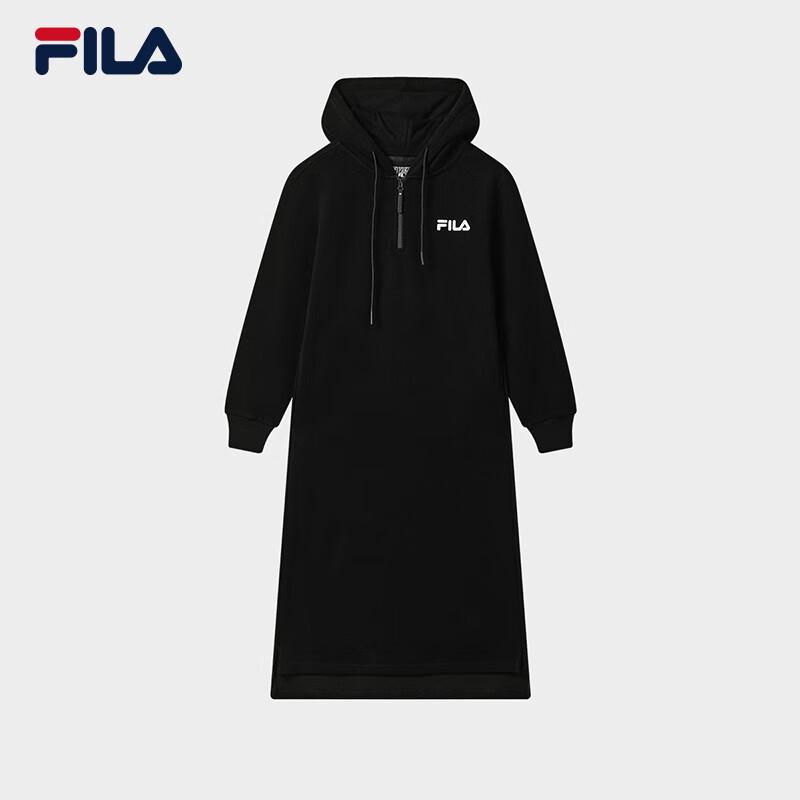 FILA Women's Long Hooded Sweatshirt Dress