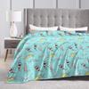 Fancy Ornamental Aquarium Shrimp Partten Blanket Fleece All Season Breathable Warm Throw Blanket for Home Outdoor Quilt