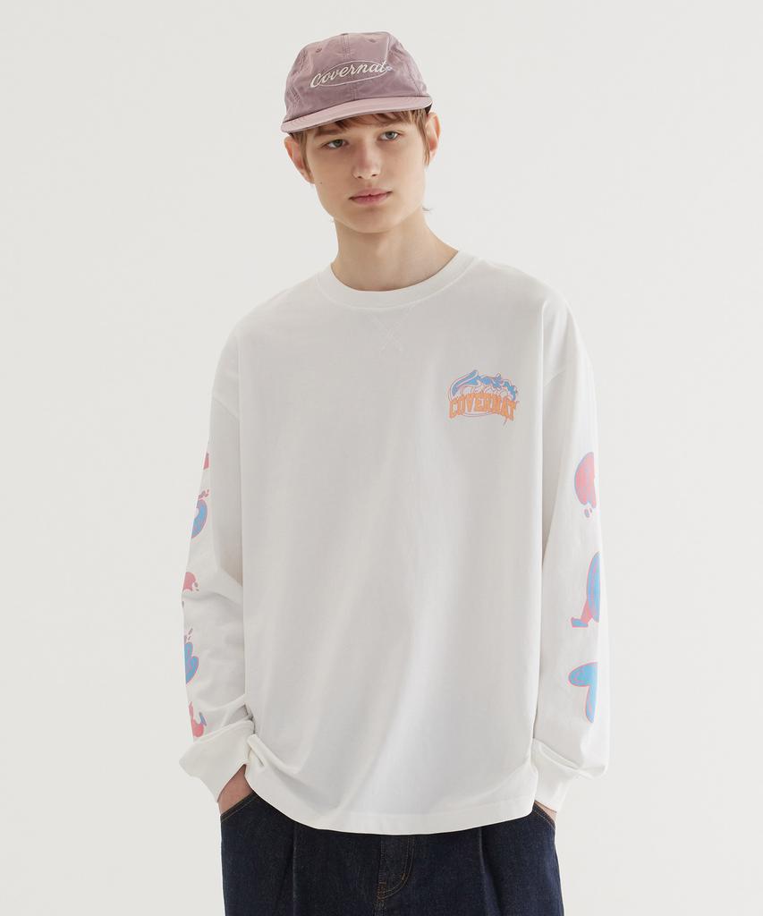 COVERNAT Wave Graphic Long Sleeve White