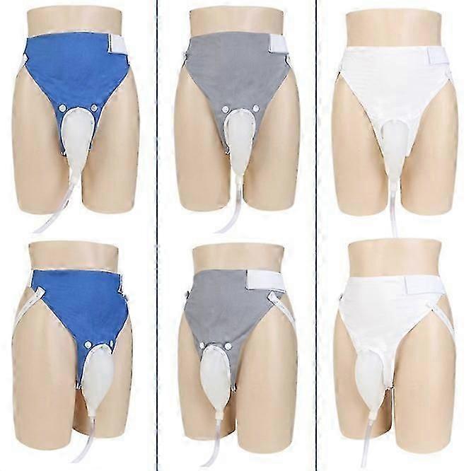Wearable Urine Bag With Pee Catheter Duct 1000ml 2000ml For Men Elderly Urinary Incontinence Bedridden Patients (Blue/Grey/White)