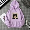 Aesthetic Meme Cool Tuxedo Cat Graphic Front Print Hoodie Loose Oversized Casual Pink Streetwear Sweatshirt For Men Women