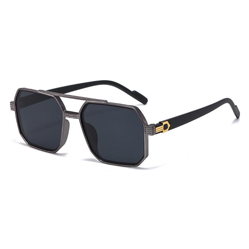 Lunettes de soleil aviateur carrées élégantes à double pont 2026 - Mode unisexe pour hommes et femmes