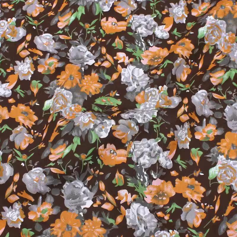 Vintage Sunflower Floral Printed Handmade Sewing Pattern Women Summer Dress Shirt Poplin Cotton Liberty Fabric By the Meters