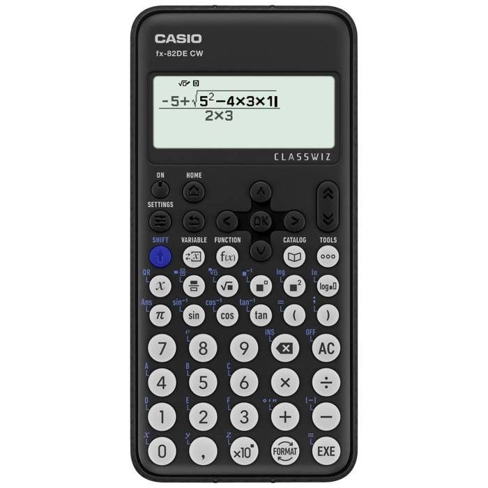 Casio FX-82DE CW Calculatrice Technique Et Scientifique Noir Ecran: 10 À Pile(s) (l X H X P) 77 X 13.8 X 162 Mm