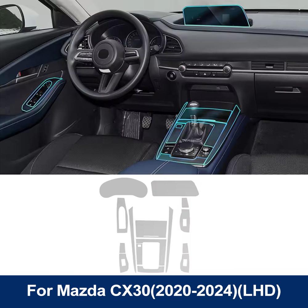 

Car Interior Center Console Gear Panel Navigation Screen TPU Protective Film for Mazda CX30 2020-2025 PPF Pre Cutting Cover Film
