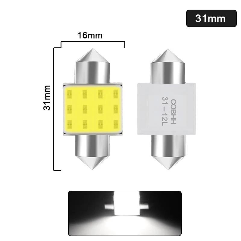 C5W LED Bulb Festoon 31mm 36mm 39mm 41mm 12V 7000K White Car Interior Dome Reading Light Trunk License Plate Lights
