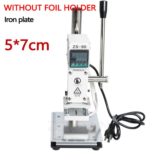ZONESUN ZS-90 Hot Foil Stamping Machine For PVC Card Leather Paper 110V Iron Plate 5x7cm without holder