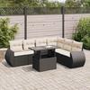 VidaXL Garden Lounge Set 7 Pcs with Cushions Black Wicker 3326647