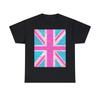 Pink Retro Union Jack Flag Graphic Tee Shirt, S-5XL