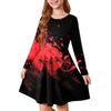 Girls' Summer Princess Dress Halloween Day- Long Sleeve A-Line T-Shirt Dress