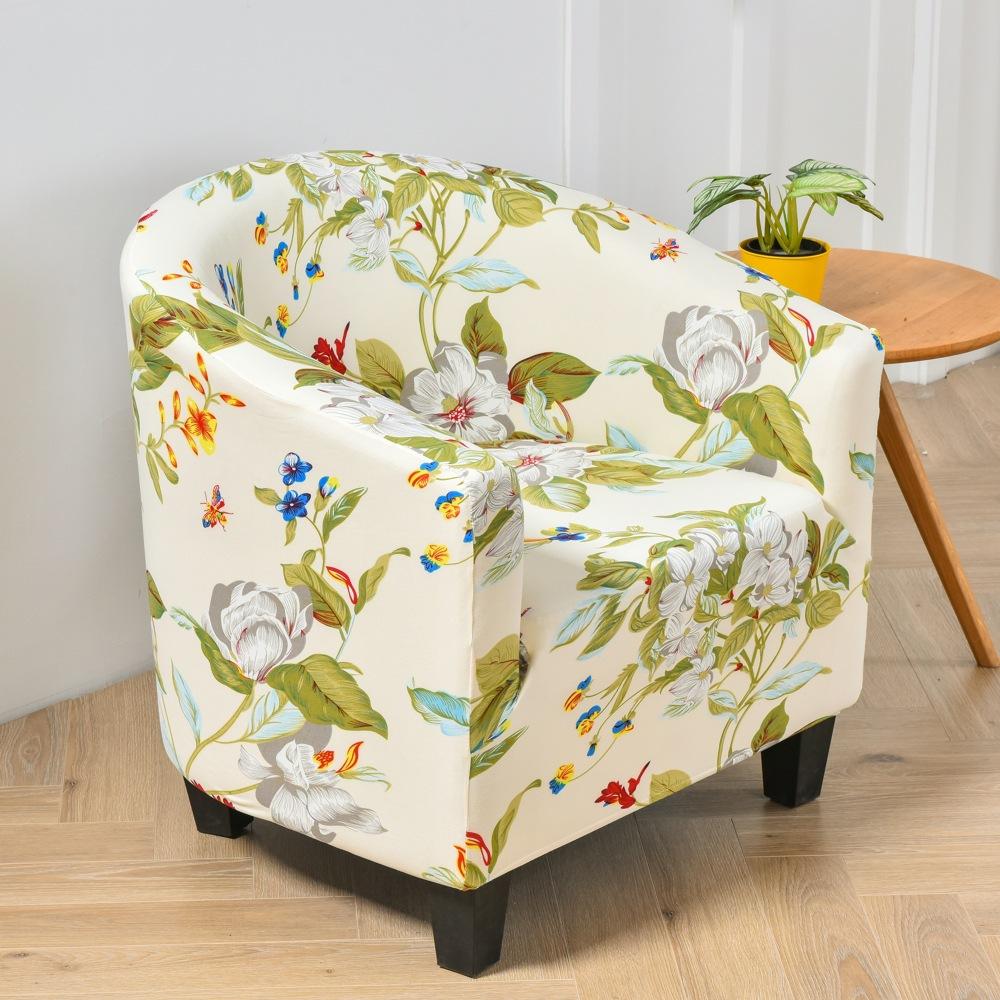 Single Club Chair Sofa Cover All-inclusive Protective Cover Semicircular Bathtub Sofa Chair Cover