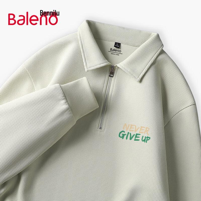 

Baleno Men s Heavyweight Waffle Knit Half-Zip Polo Sweatshirt M