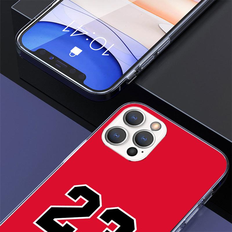 Basketball 23 24 8 Number Cover Phone Case For iPhone 16 17 Air 15 14 Pro Max 16E Phone Case 13 Mini 12 11 7 SE 8 Print Pattern