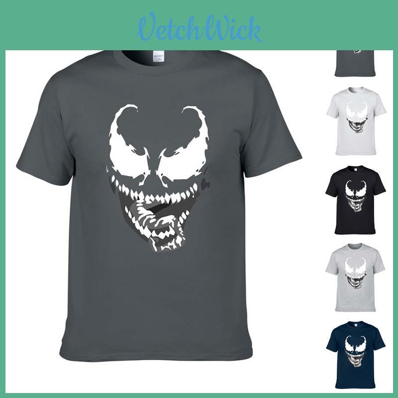 Baumwollmischung Comic Film Venom Print T-Shirt Für Männer Und Frauen**