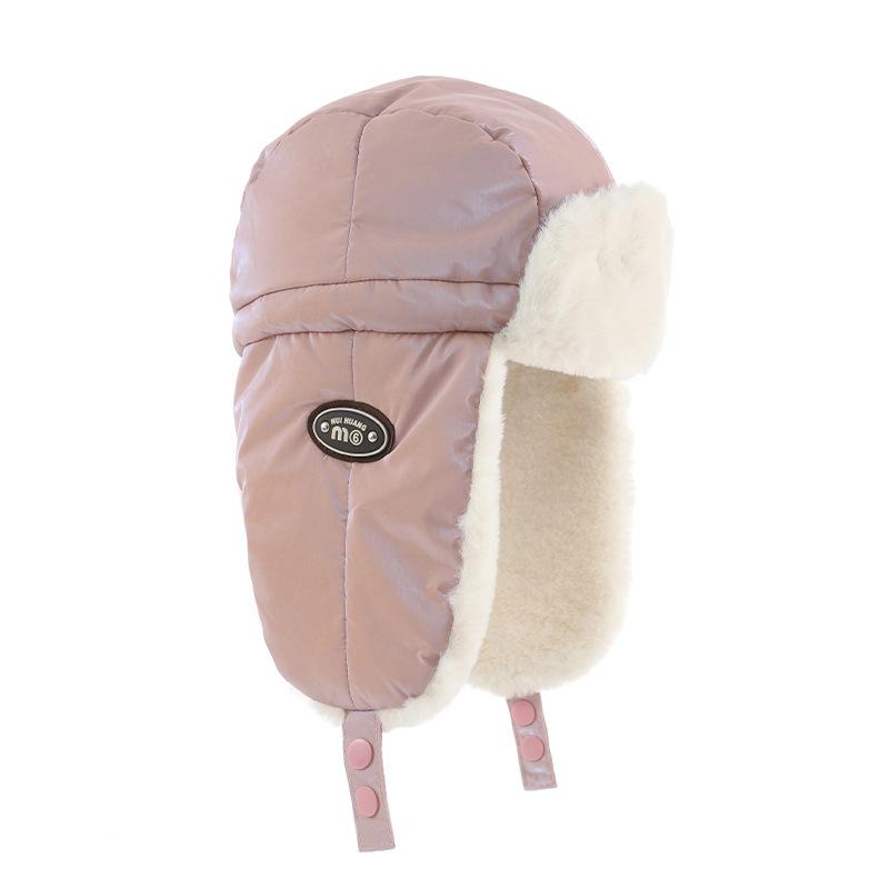 

Корейская универсальная красочная кожаная шапка-ушанка осенне-зимняя толстая плюшевая ветрозащитная шапка с защитой ушей для улицы теплая шапка новая Average size