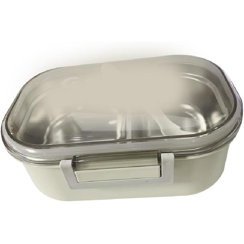 

Ланч-бокс из нержавеющей стали Airshi, Портативный металлический контейнер для еды с 2 отделениями, бенто-бокс из нержавеющей стали для учеников для офиса (бежевый) бежевый